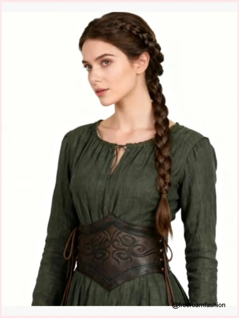 Vintage Wide Leather Corset Belt Renaissance Cinch Waist
